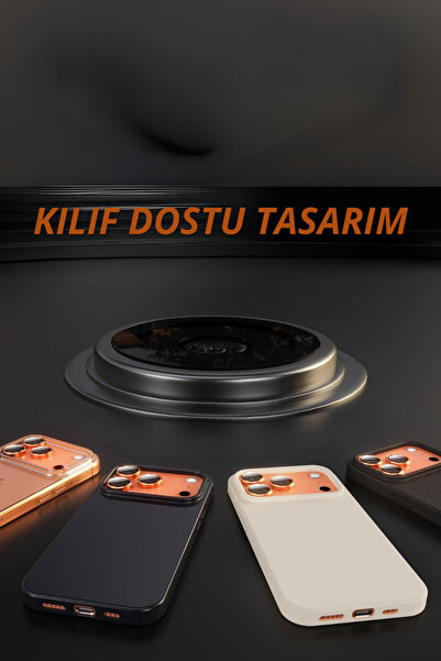 Evax (معدني) واقي عدسة الكاميرا الزجاجي المتوافق مع هاتف iPhone 17 Pro Max / 17 Pro مع إطار معدني باللون البرتقالي الكوني