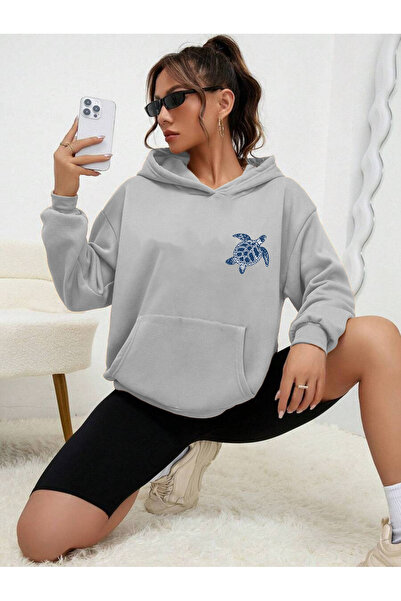 uyguntarz Φούτερ Unisex The Ocean is Calling με στάμπα με σχέδιο Oversize