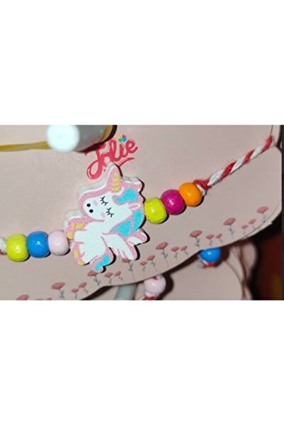 Flippy Martisor Multicolor Bracelet for Kids Random, White-Red String, Wooden Pendants, Martisor Models, Flippy