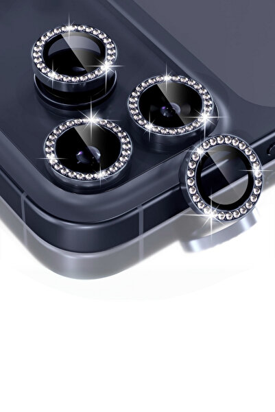 Evax (Taşlı) iPhone 17 Pro Max / 17 Pro Uyumlu Abis Renginde Taşlı Çerçeveli ...