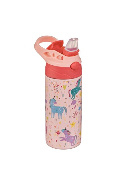 OEM Insulated stainless steel pop-up water bottle with unicorn design for children 500 ml