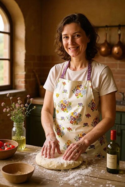 LAVİNYACONCEPT مريلة مطبخ من جلد الغزال الزهري مقاس 65 × 75 سم