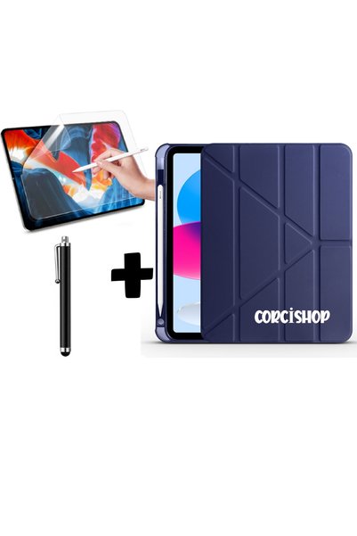 corcishop Samsung Galaxy Tab S10 Fe Plus 13.1 İnç Kılıf Kalemlikli Silikon Ekran Koruyucu Kalem