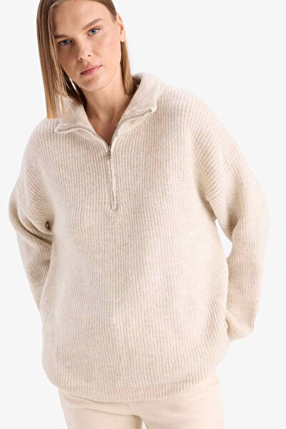 DeFacto Relax Fit Half Zip Knitwear Sweater F3897Ax25Wn