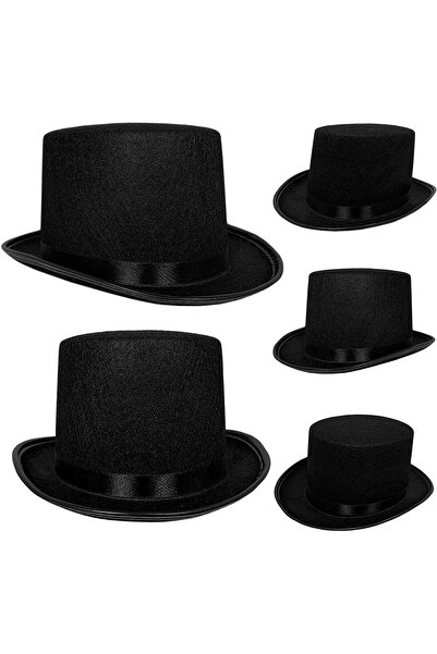 ForWhat Απλό μαύρο καπέλο Fedora Ringmaster 12 εκατοστών για γραφείο, σπίτι, ...