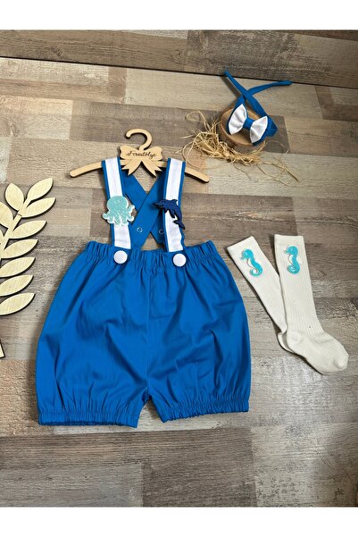 Feriatolye Sea Creatures Concept Birthday Blue Salopet