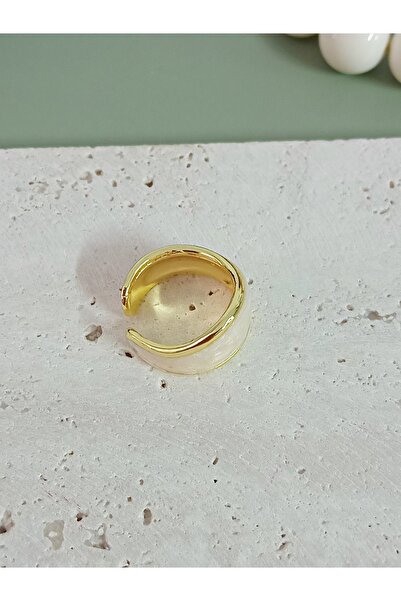 mos&more Cream Gold Adjustable Stylish Ring