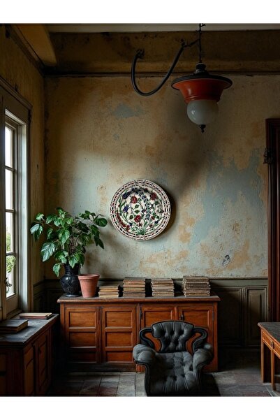 ÅLÅ OTANTİK HEDİYELİK İznik Çini Tabak Naturalist Tasarım