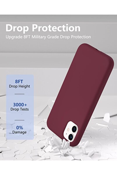 HyperAge Iphone 11 Lansman Kılıf Içi Kadife Silinebilir Darbeye Dayanıklı Silikon Kapak Bordo