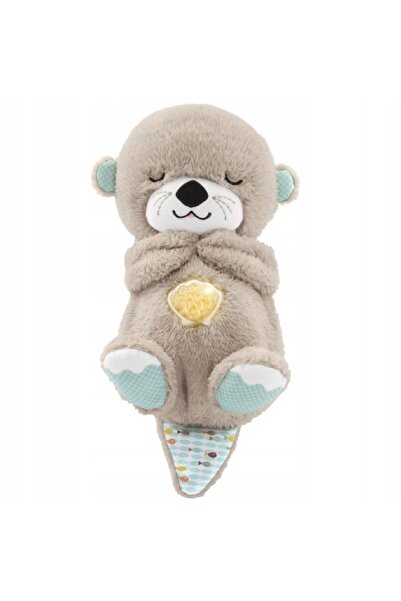 Sale4u Vidra care Respira și Calmează – Jucărie de Pluș cu Sunete, Lumină și Mișcare, Bej