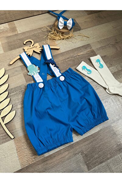 Feriatolye Sea Creatures Concept Birthday Blue Salopet