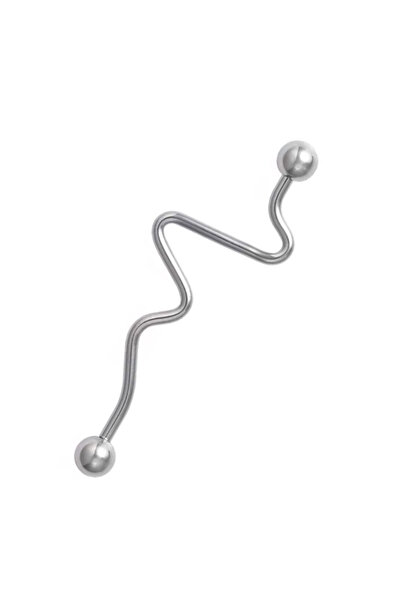 Blisse Piercing Unisex Kalp Ritmi Figürlü Cerrahi Çelik Industrial Köprü Pier...