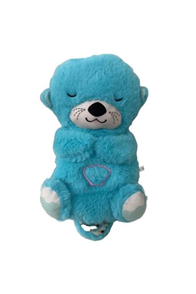 Sale4u Jucărie de pluș Vidră care respiră și calmează, cu sunete, lumină și mișcare, albastră