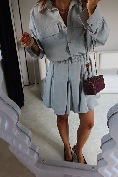 Özge Özgenç Shirt Collar Flounce Skirt Dress