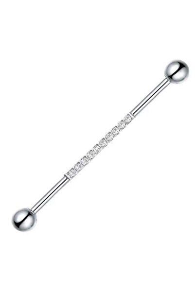 Blisse Piercing Unisex Zirkon Taşlı Cerrahi Çelik Industrial Köprü Piercing