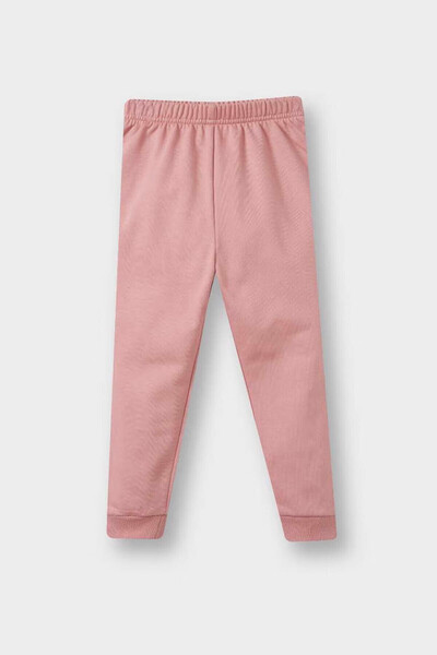 DeFacto 2'li İçi Yumuşak Tüylü Baskılı Pembe Kız Bebek Alt-Üst Takım E8995A5/PN111