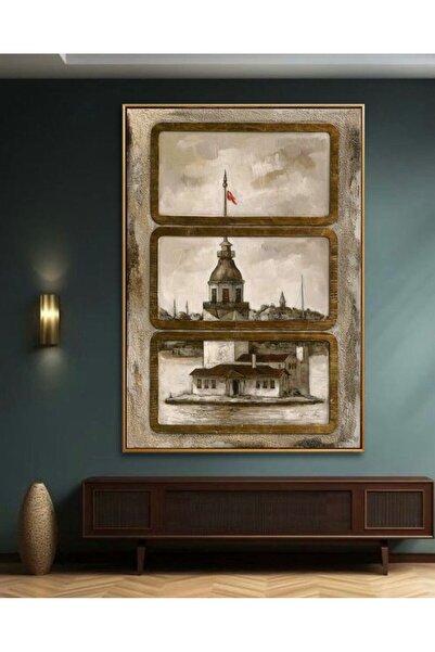 tablowall Kız Kulesi Panoraması – Çerçeveli Kabartmalı Kanvas Tablo