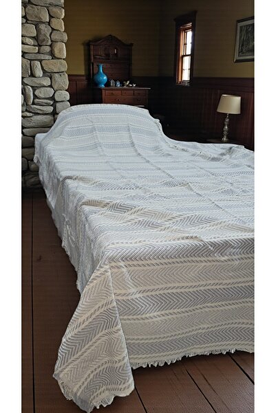 Cottonest Tek Kişilik Yatak Örtüsü Saçaklı