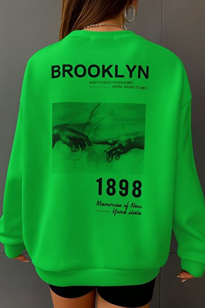 DM DOLCE MORE سترة رياضية يونيسكس مطبوعة من قماش بروكلين الممشط بثلاث خيوط