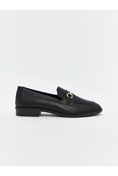 LC Waikiki Leather Look Metal Applique Detailed Women's Loafer Shoes