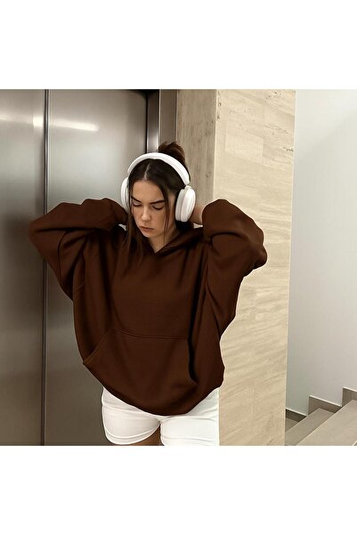 BENROMA سترة رياضية بقلنسوة للجنسين مصنوعة من القطن الممشط بثلاث خيوط