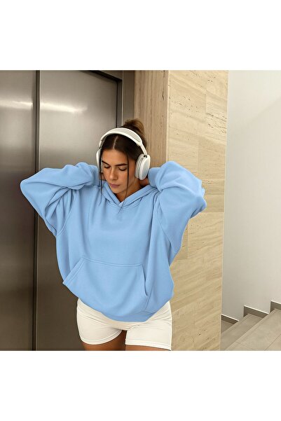 DM DOLCE MORE سترة رياضية بقلنسوة للجنسين مصنوعة من القطن الممشط بثلاث خيوط