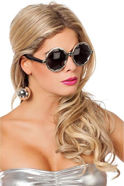 Skygo Disco Party Glasses with Bulk Earrings Silver Color
