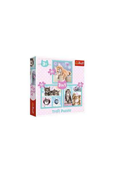 Trefl PUZZLE 3IN1 PISICUTELE DRAGALASE