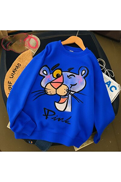 DM DOLCE MORE سترة رياضية مطبوعة باللون الوردي من القطن الممشط بثلاث خيوط للج...