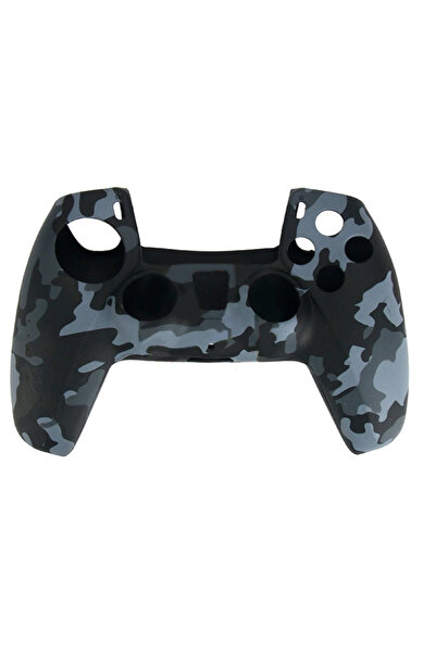 No branded Husa de Silicon Controller PS5, Protectie Completa, Model Camo Albastru/Negru, Anti-Socuri