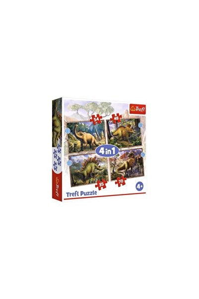 Trefl PUZZLE 4IN1 DINOZAURII INTERESANTI