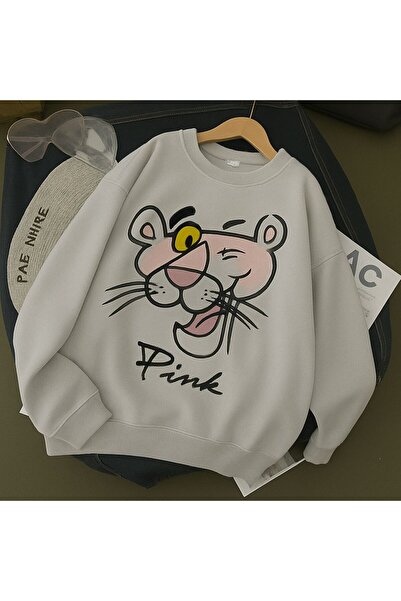 DM DOLCE MORE سترة رياضية مطبوعة باللون الوردي من القطن الممشط بثلاث خيوط للج...