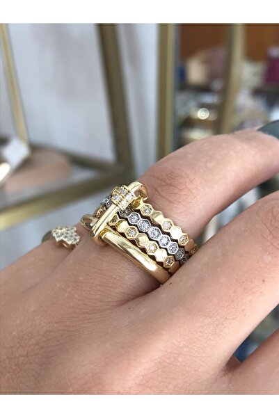 the ASEL İNCİ خاتم أنيق مع حلية نموذجية متعددة الحلقات VIP