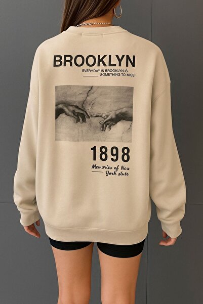 DM DOLCE MORE سترة رياضية يونيسكس مطبوعة من قماش بروكلين الممشط بثلاث خيوط