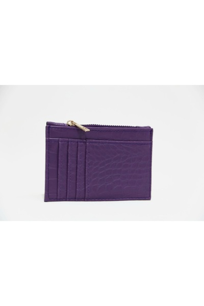SHIKIRTI Purple Color Zipper Section Card Holder (Boxed Shipping)