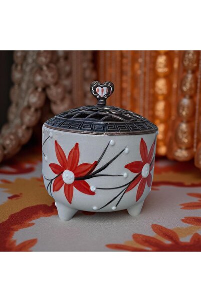 İlbay Çini Takı Kırmızı sivri çiçek Ayşen Şekerlik