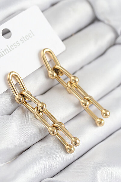 Skygo 316L Steel Dangle Tiffany Model Gold Color Women's Earrings - Tj-Bkp11213