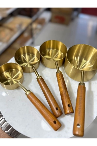 musting 4 lü ahşap saplı ölçü kaşığı