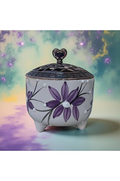 İlbay Çini Takı Lila sivri Çiçek Ayşen Şekerlik