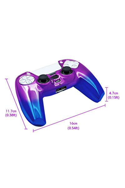 No branded Husa Protectie Completa Controller PS5 Crystal Clear, Electroplating Chrome Mov, Anti-Socuri