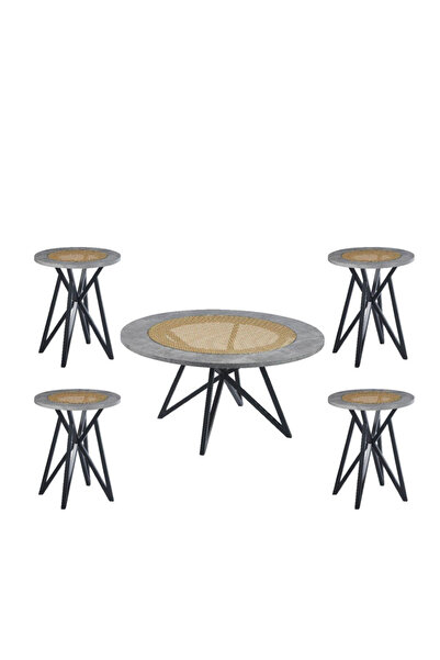 Tasamem Dafia 5-piece wooden tea table set