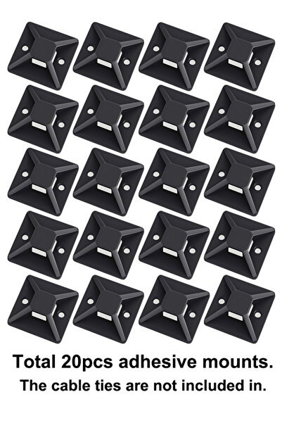 DMYRDH 20 قطعة من حوامل ربطات الكابلات الصغيرة ذات التركيب اللاصق، سلك تثبيت لاصق لإدارة الكابلات
