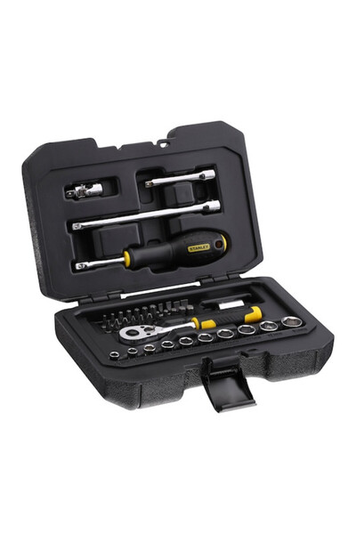 Stanley 72-tooth ratchet and socket set 1/4 in., with accessories, 38 pcs.