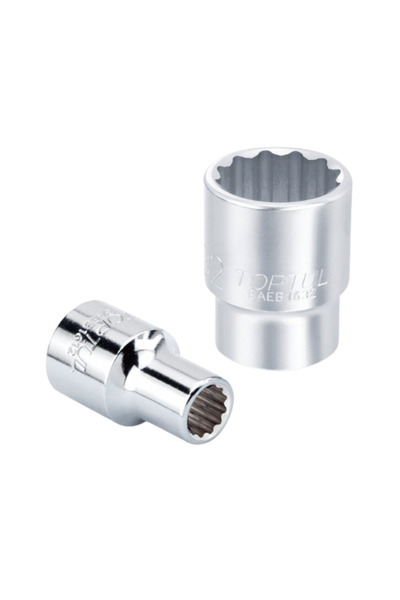 TOPTUL BAEB1632 wrench, tubular, 1/2 inch square drive, bi-hexagonal profile, spanner size 32