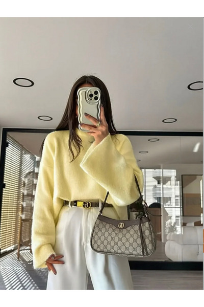 Elysira Γυναικείο πουλόβερ με μαλακό γένια με μανίκια