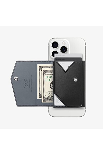 Spigen MagFit iPhone için MagFit 3 Kartlı Manyetik Cüzdan Valentinus Pro Blac...