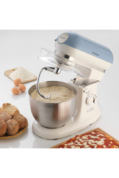 ARIETE Mixer planetar VINTAGE 1588/05, 2400W, 5,5 l, 7 viteze, Pulse, Retro, Alb/Albastru deschis
