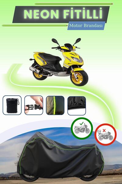 Cemku Cool غطاء محرك متوافق مع نيون فيتيل كيواي فوكس 125 باللون الأسود