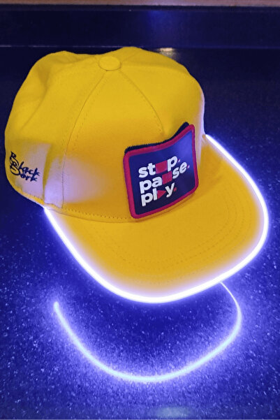NexArt Stop-Pause-Play Bench Sarı LED'li Hip Hop Şapka