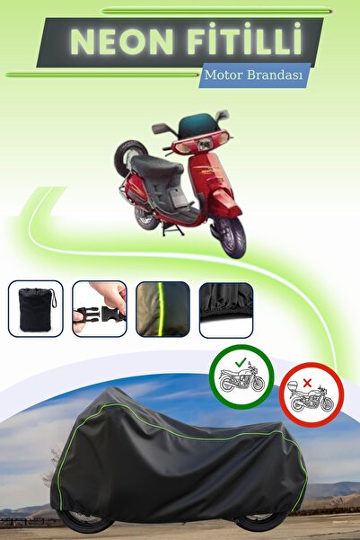 Cemku Cool Black Neon Corded Fabric Rear Bag and Lock Mismatched Honda Kineti...